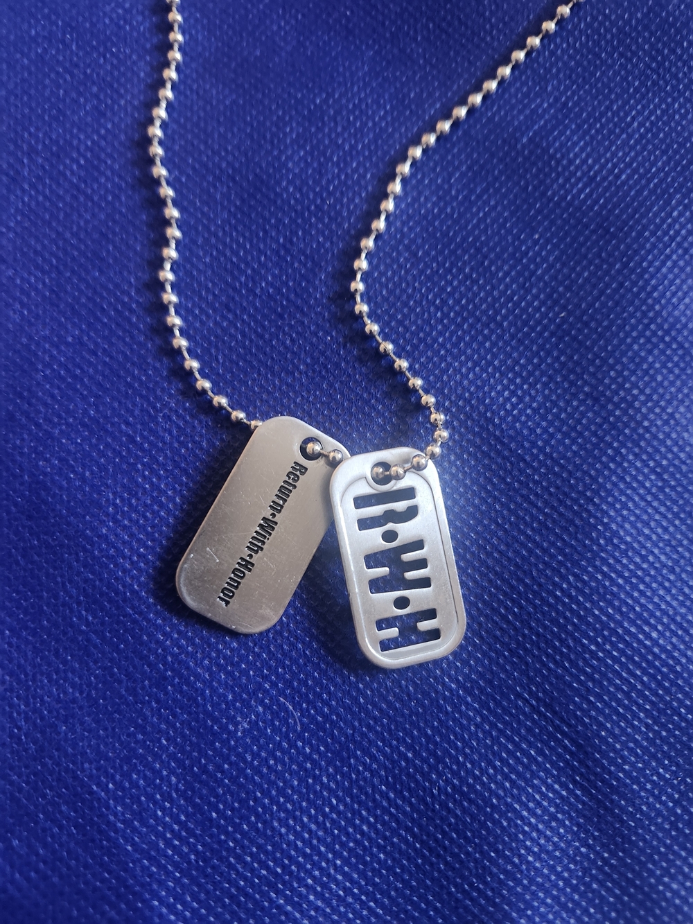 Silver Military-Style Dog Tag Necklace
